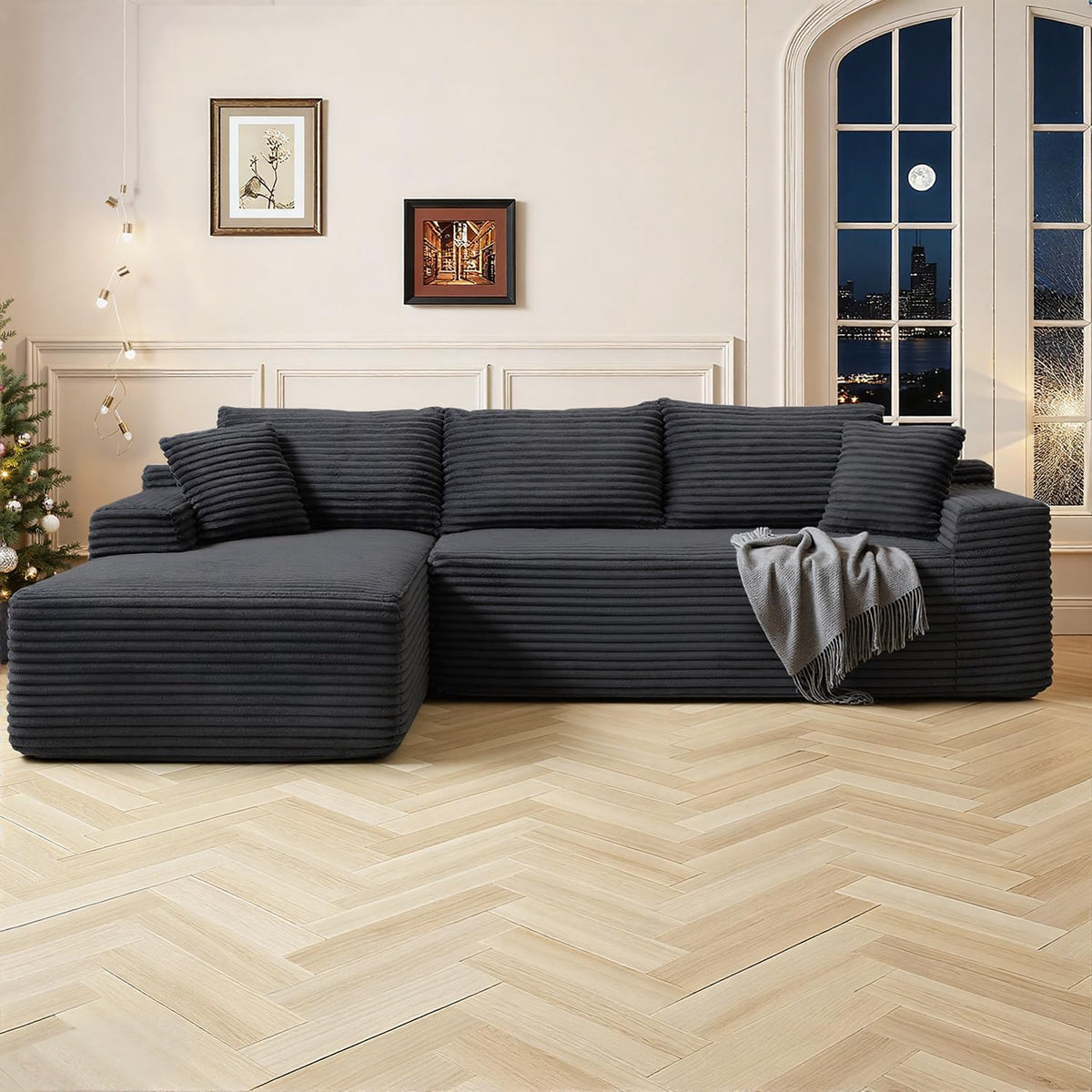 RH Furniture Outlet Cloud Sectional Couch Modern Modular Sectional Sofa Deep Seat Corduroy