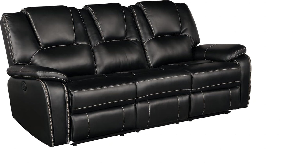 RH Furniture Outlet Manual Recliner Sofa Set Bonded Leather Reclining Loveseat Couch Living Room Black