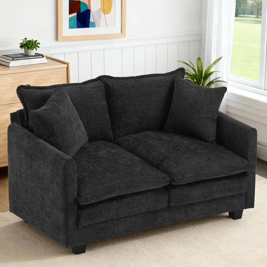 RH Furniture Outlet Loveseat Sofa Cloud Couch 50 Inch Modern 2 Seat Deep Seat Sofa with Pillows