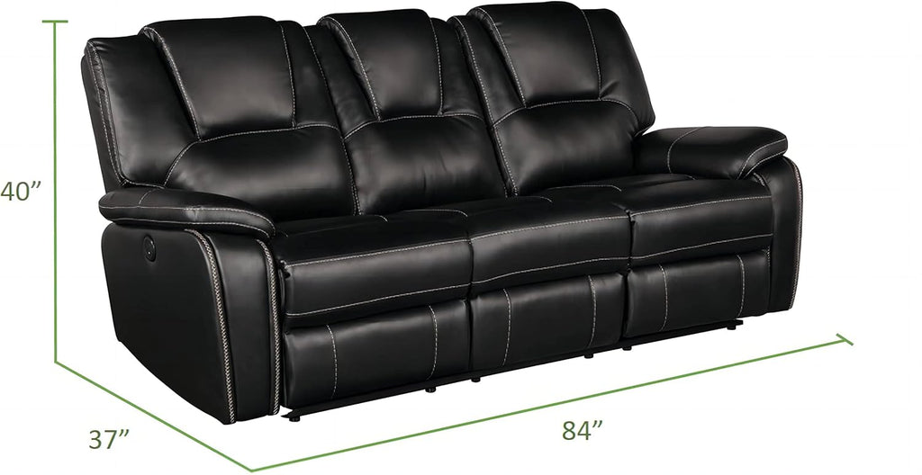 RH Furniture Outlet Manual Recliner Sofa Set Bonded Leather Reclining Loveseat Couch Living Room Black