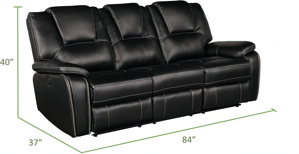 RH Furniture Outlet Manual Recliner Sofa Set Bonded Leather Reclining Loveseat Couch Living Room Black
