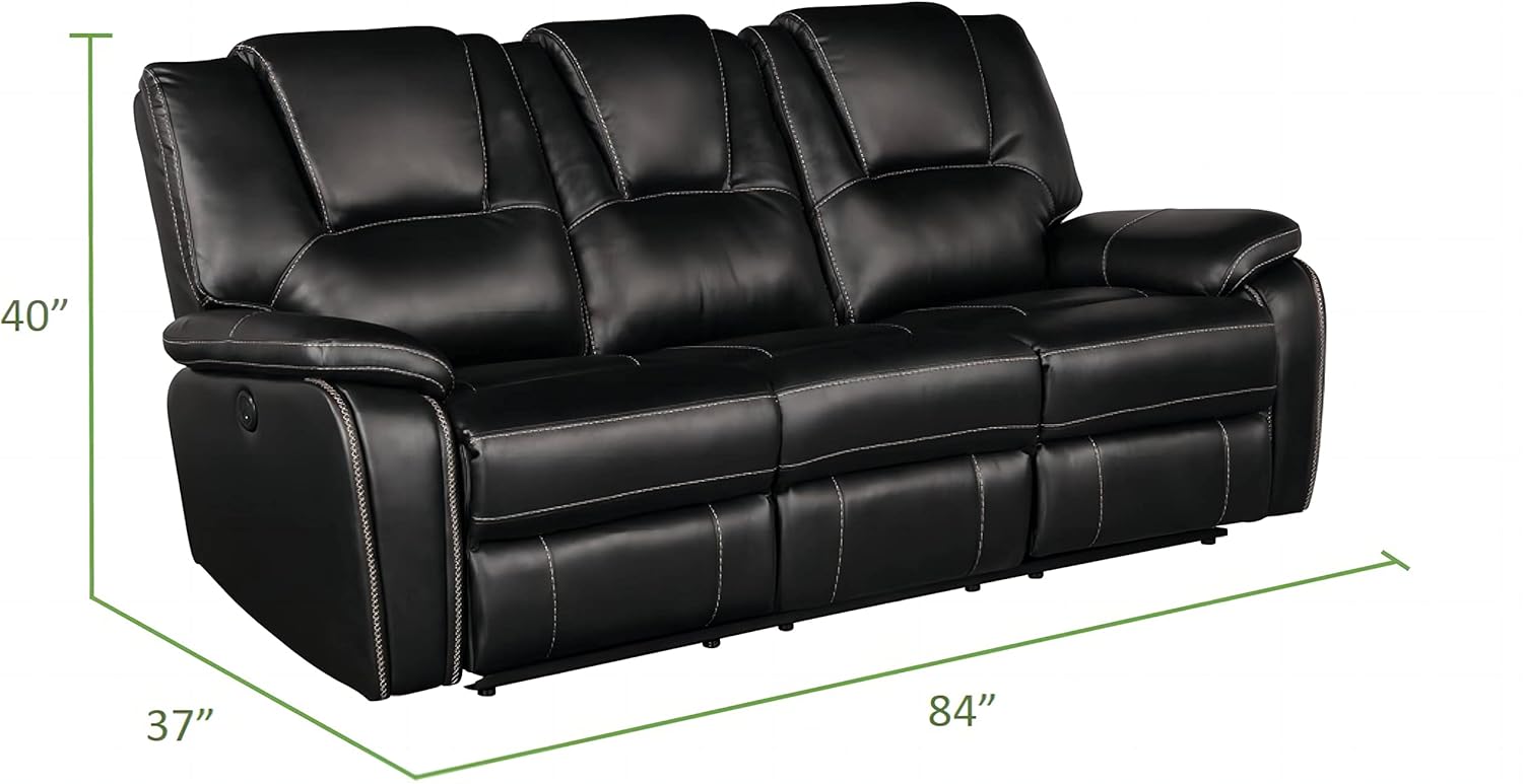 RH Furniture Outlet Manual Recliner Sofa Set Bonded Leather Reclining Loveseat Couch Living Room Black