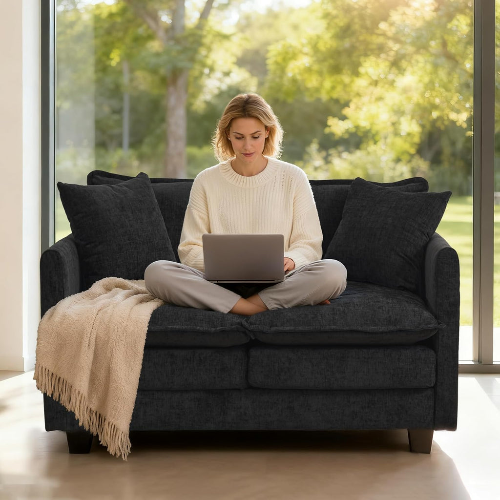 RH Furniture Outlet Loveseat Sofa Cloud Couch 50 Inch Modern 2 Seat Deep Seat Sofa with Pillows