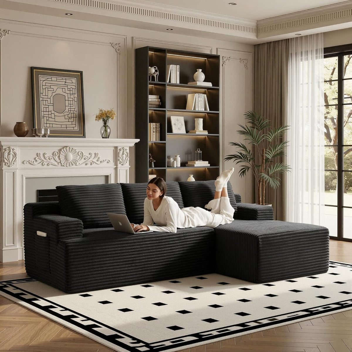 RH Furniture Outlet Sectional Couch Cloud Sofa L Shaped Upholstered Modular Sectional Couch with Chaise Boneless Modern Living Room Sofa