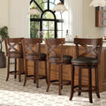 Berk Furniture Outlet 26 Inch Swivel Counter Height Bar Stools Set of 4 with Faux Leather Seat